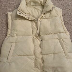 Stylish Women's Cream Puffer Vest